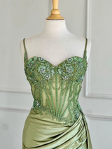 Sheer Corset Long Sweetheart Prom Dress