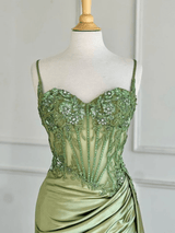Sheer Corset Long Sweetheart Prom Dress