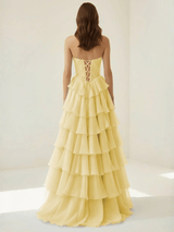 Sweetheart Neck Corset Prom Dress with Slit