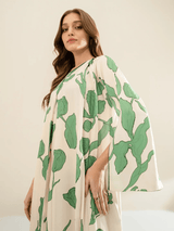 Sage Bloom Kaftan Dress