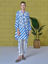 Blue Stripe Floral Co-ord Set