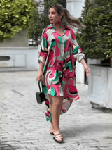 Tropical Mirage Shirt Dress Cascade