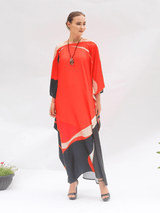 Citrus Orange Silk Kaftan For Women