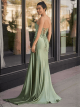 Sheer Corset Long Sweetheart Prom Dress