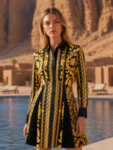 Opulent Crest Mini Dress