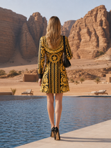 Opulent Crest Mini Dress
