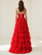 Sweetheart Neck Corset Prom Dress with Slit