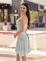 Sheath Sequin Mini Party Dress