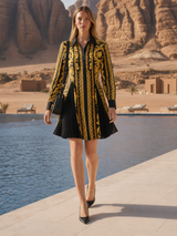 Opulent Crest Mini Dress