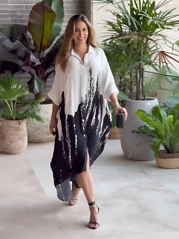 Cascade Kaftan Dress Black