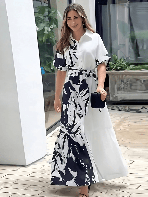Monochrome Kaftan Dress