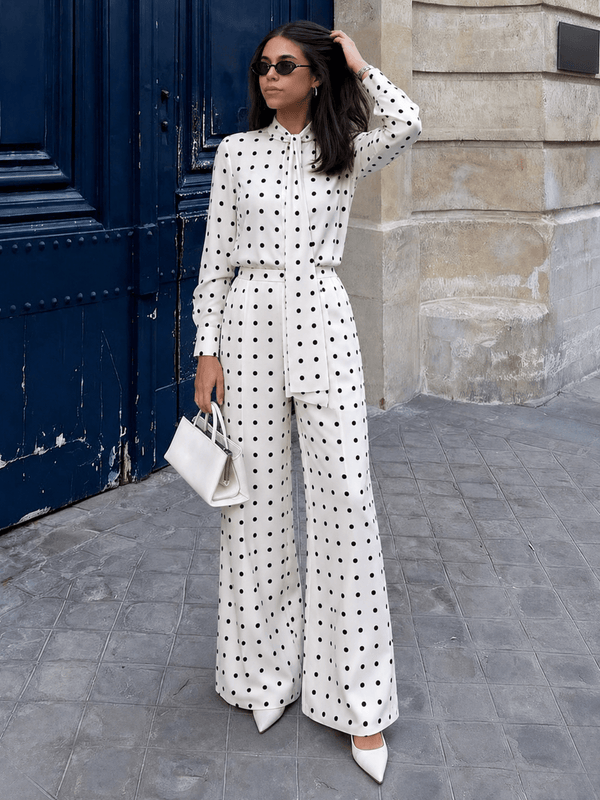 Midnight Polka Silk Jumpsuit