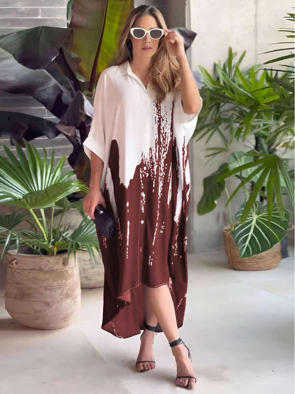 Cascade Kaftan Dress Maroon