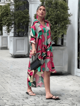 Tropical Mirage Shirt Dress Cascade