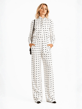Midnight Polka Silk Jumpsuit