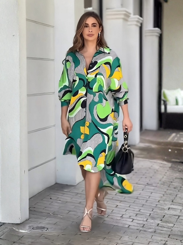 Allover Shirt Dress Cascade