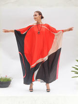 Citrus Orange Silk Kaftan For Women