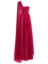 Fuchsia Party Wear Dress with Split