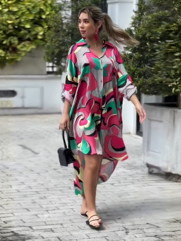 Tropical Mirage Shirt Dress Cascade