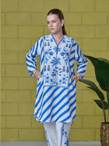 Blue Stripe Floral Co-ord Set