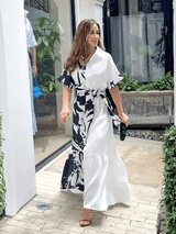 Monochrome Kaftan Dress