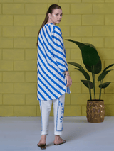 Blue Stripe Floral Co-ord Set