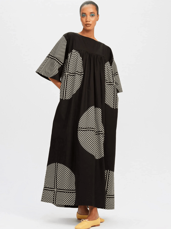 Noir Leaf Maxi Dress