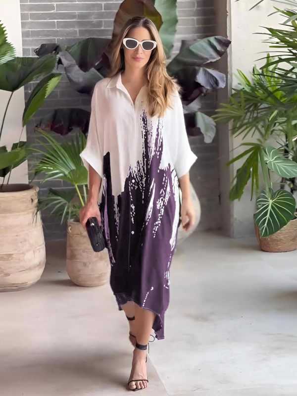 Cascade Kaftan Dress Purple
