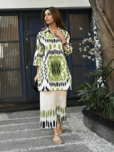 Olive Ikat Printed Co-ord Set