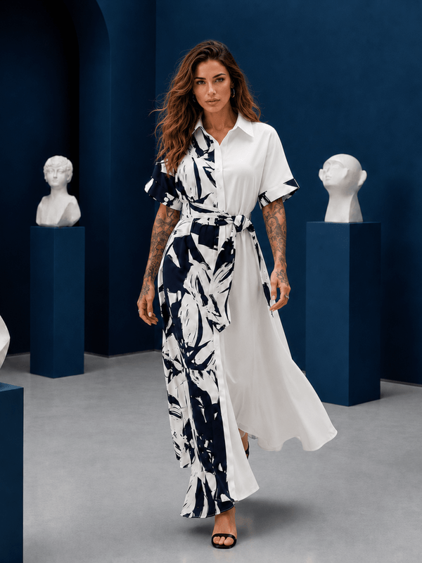 Monochrome Kaftan Dress