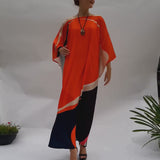 Citrus Orange Silk Kaftan For Women