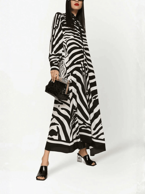 Zebra Luxe Shirt Dress